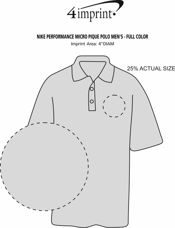 Imprint Area of Nike Performance Tech Pique Polo - Men's - Full Color