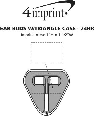 Imprint Area of Ear Buds with Triangle Case - 24 hr