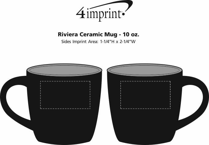 Imprint Area of Riviera Ceramic Mug - 10 oz. - 24 hr