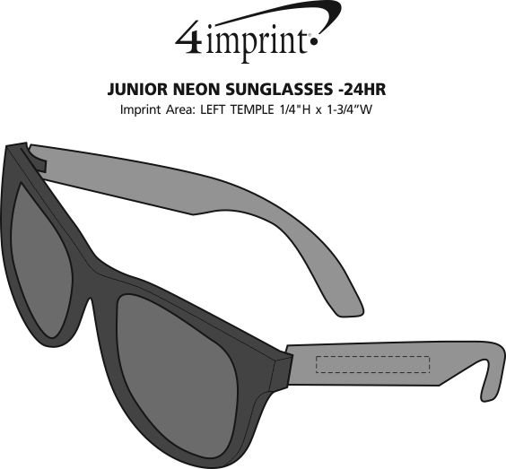 Imprint Area of Junior Neon Sunglasses - 24 hr
