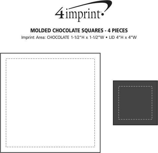 Imprint Area of Molded Chocolate Squares - 4-Pieces