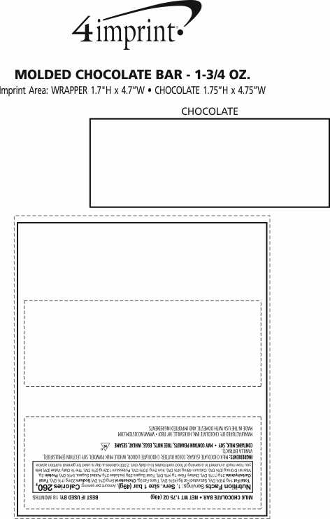 Imprint Area of Molded Chocolate Bar - 1-3/4 oz.