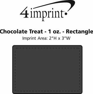 Imprint Area of Chocolate Treat - 1 oz. - Rectangle