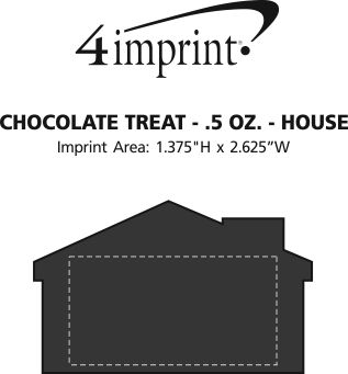 Imprint Area of Chocolate Treat - 1/2 oz. - House