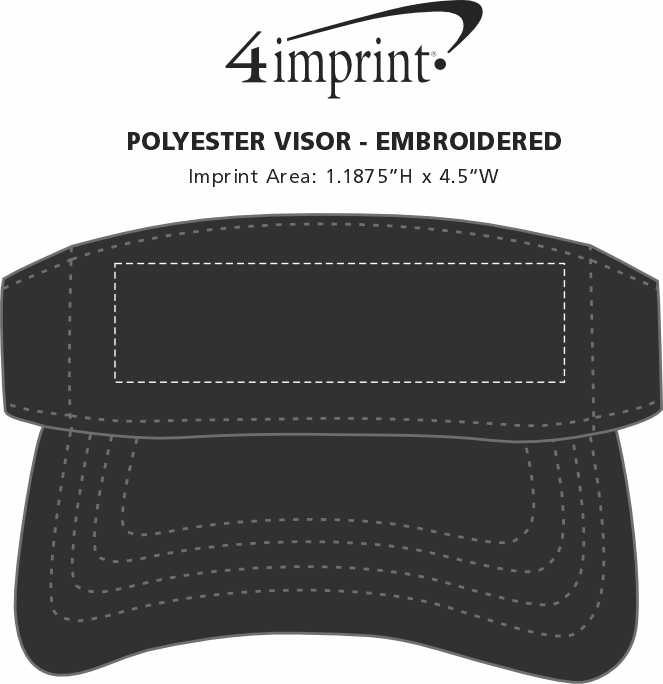 Imprint Area of Polyester Visor - Embroidered