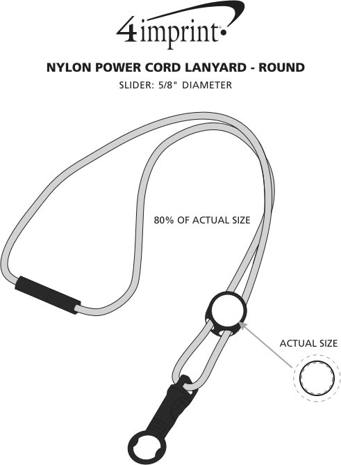 Imprint Area of Nylon Power Cord Lanyard - Round