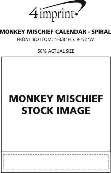 Imprint Area of Monkey Mischief Calendar - Spiral