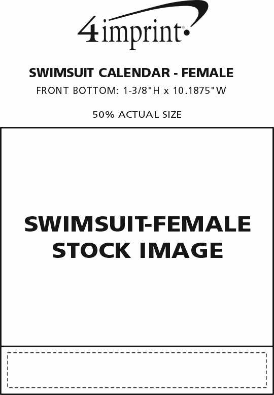 Imprint Area of Female Swimsuit Calendar