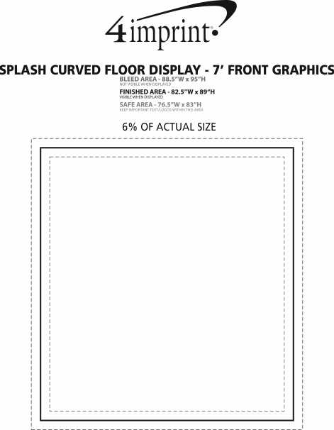 Imprint Area of Splash Curved Floor Display - 7' - Front Graphics