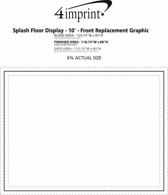 Imprint Area of Splash Floor Display - 10' - Front Replacement Graphic