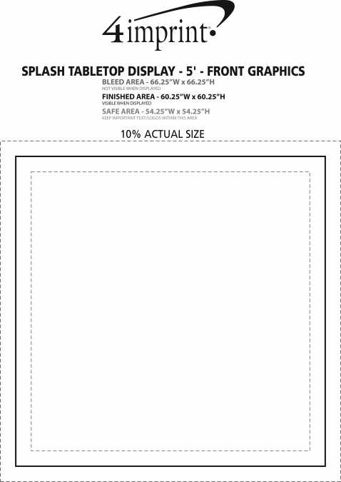 Imprint Area of Splash Tabletop Display - 5' - Front Graphics