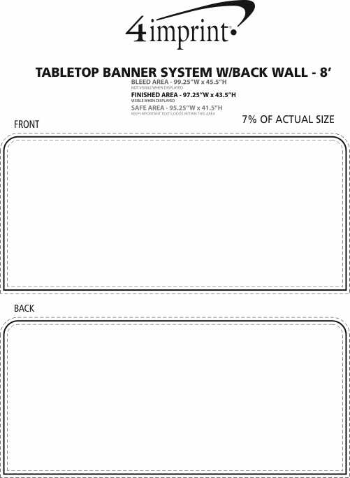 Imprint Area of Tabletop Banner System with Back Wall - 8'