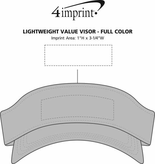 Imprint Area of Lightweight Economy Visor - Full Color