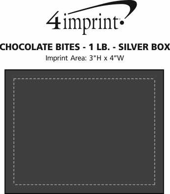 Imprint Area of Chocolate Bites - 32-Piece - Silver Box