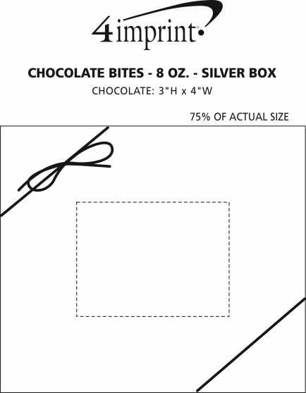 Imprint Area of Chocolate Bites - 12-Piece - Silver Box