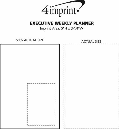 Imprint Area of Executive Weekly Planner