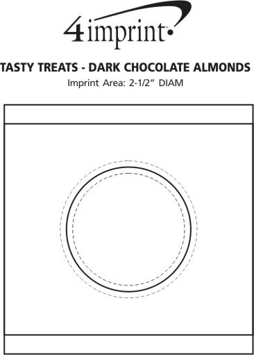 Imprint Area of Tasty Treats - Dark Chocolate Almonds