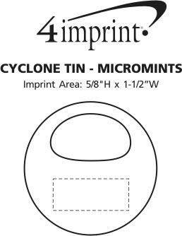 Imprint Area of Cyclone Tin - Sugar-Free Mints