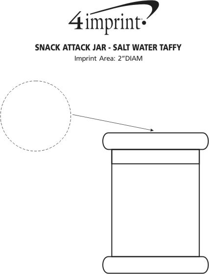 Imprint Area of Snack Attack Jar - Salt Water Taffy