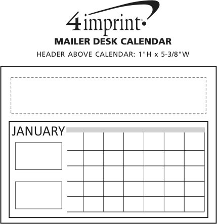 Imprint Area of Mailer Desk Calendar