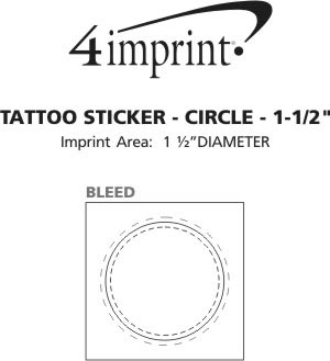Imprint Area of Tattoo Sticker - Circle - 1-1/2"