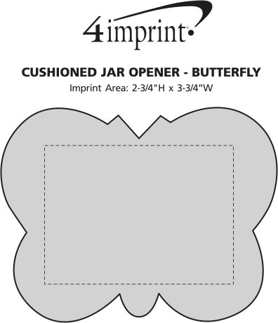 Imprint Area of Cushioned Jar Opener - Butterfly