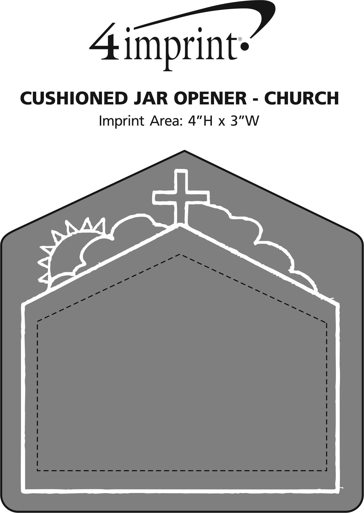 Imprint Area of Cushioned Jar Opener - Church