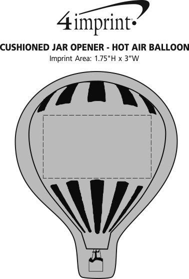 Imprint Area of Cushioned Jar Opener - Hot Air Balloon