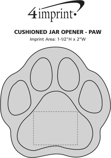 Imprint Area of Cushioned Jar Opener - Paw