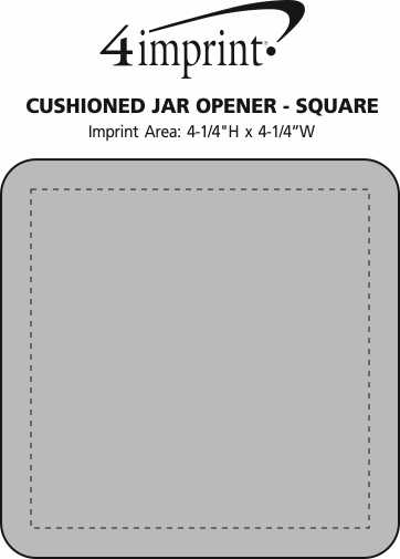 Imprint Area of Cushioned Jar Opener - Square