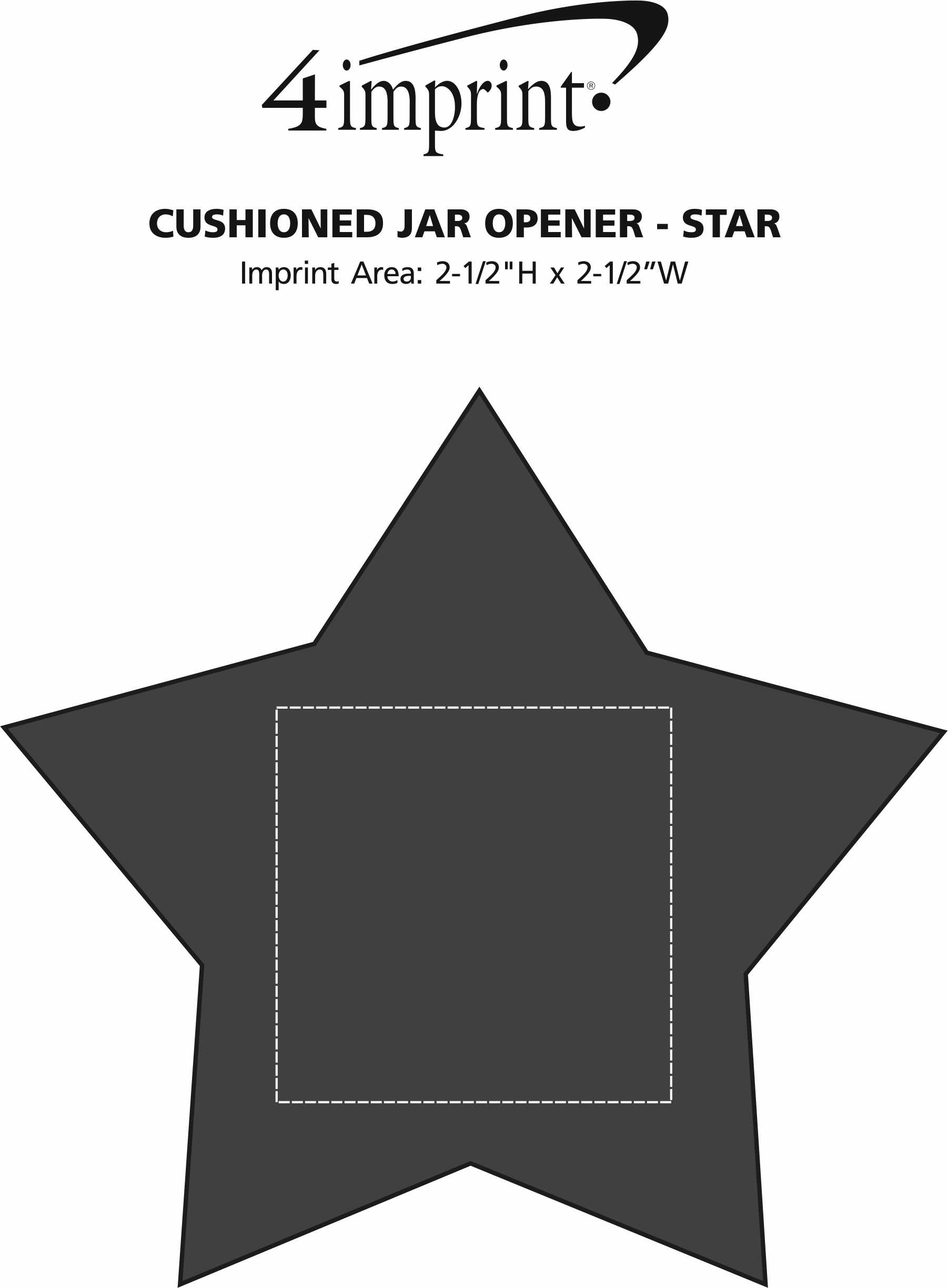 Imprint Area of Cushioned Jar Opener - Star