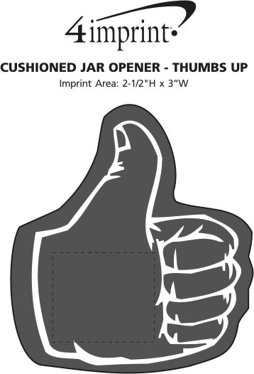Imprint Area of Cushioned Jar Opener - Thumbs Up