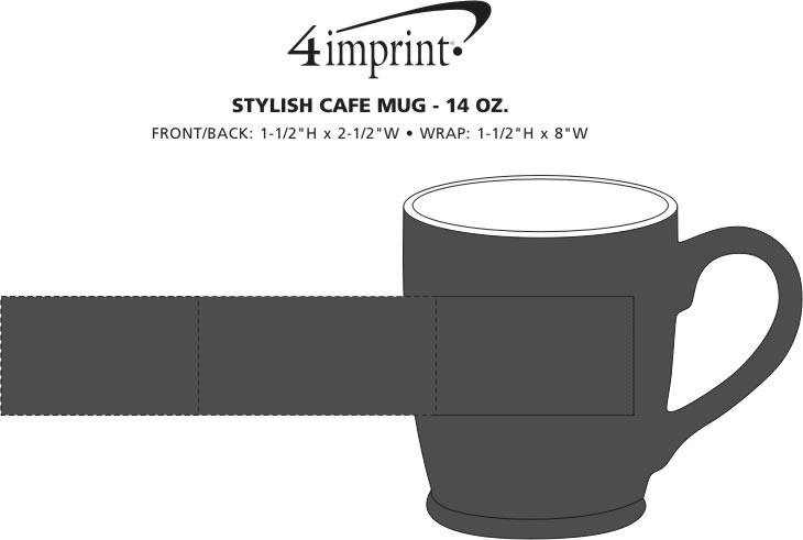 Imprint Area of Stylish Cafe Mug - 14 oz.