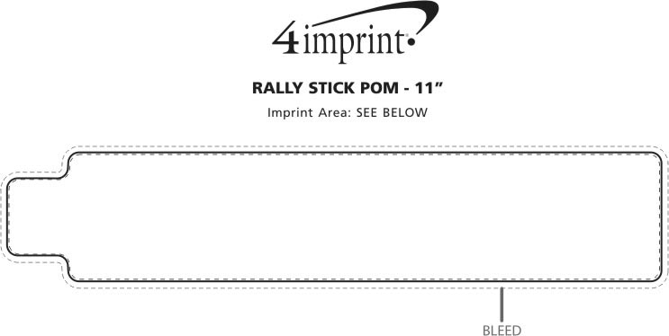 Imprint Area of Rally Stick Pom - 11"