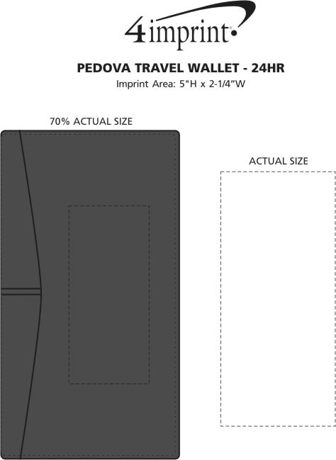 Imprint Area of Pedova Travel Wallet - 24 hr
