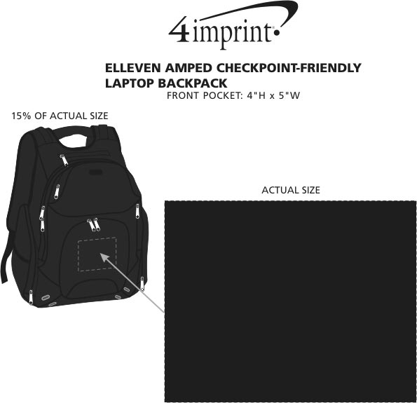 Imprint Area of elleven Amped Checkpoint-Friendly Laptop Backpack