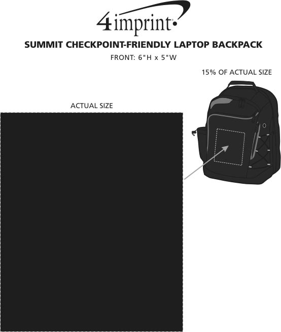 Imprint Area of Summit Checkpoint-Friendly Laptop Backpack
