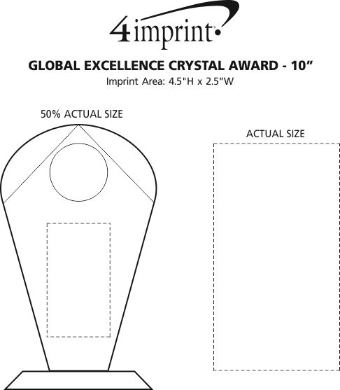 Imprint Area of Global Excellence Crystal Award - 10"
