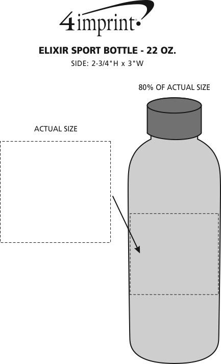 Imprint Area of Elixir Sport Bottle - 22 oz.
