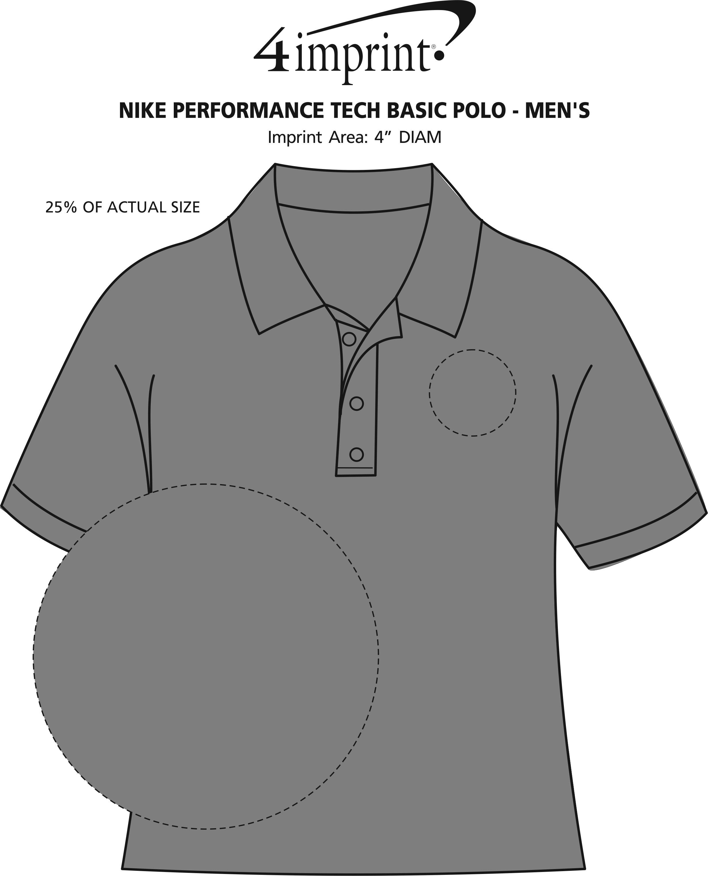 Imprint Area of Nike Performance Tech Basic Polo - Men's