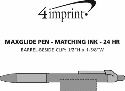 Imprint Area of MaxGlide Pen - Matching Ink - 24 hr