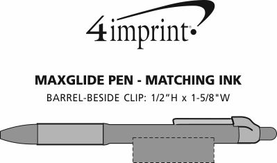 Imprint Area of MaxGlide Pen - Matching Ink