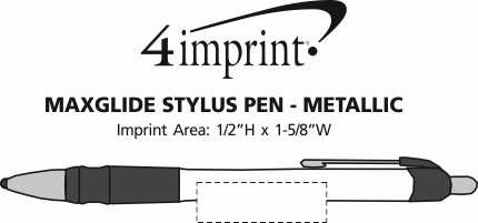 Imprint Area of MaxGlide Stylus Pen - Metallic