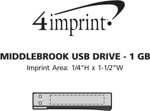 Imprint Area of Middlebrook USB Drive - 1GB