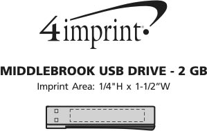 Imprint Area of Middlebrook USB Drive - 2GB