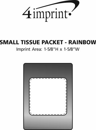 Imprint Area of Small Tissue Packet - Rainbow