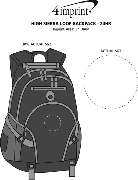 Imprint Area of High Sierra Loop Backpack - 24 hr
