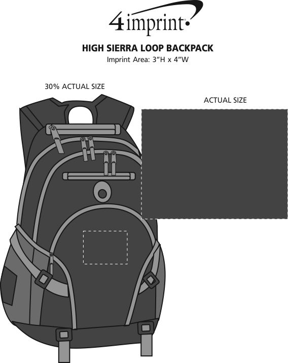 Imprint Area of High Sierra Loop Backpack