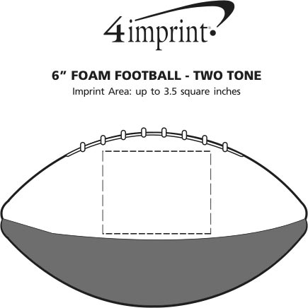 Imprint Area of 6" Foam Football - Two Tone