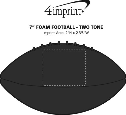 Imprint Area of 7" Foam Football - Solid